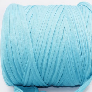 Light Blue T-shirt Yarn, Cotton Yarn, Recyled Fabric yarn, home textile yarn, crochet yarn, basket yarn, bag yarn, Upcycled Yarn, n tshirt