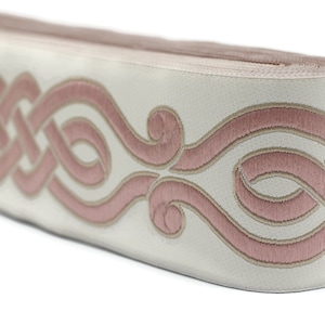 2.7&quot; Embroidery Trim for Drapes, 16 Yards in one Continuous Sewing Trim,Jacquard Ribbon, Curtains, Drapery Banding, Drapery Trim Tape 142 V3