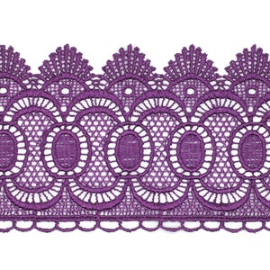 80mm 8 Meters Purple Bridal Guipure Lace Trim | 3.14 Inc Wide Lace Trim | Geometric Bridal Lace | French Guipure | Guipure Lace Fabric TRM80