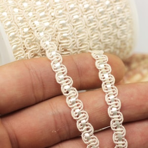 Cream Sewing Trim - Decorative Trim - Braid Sewing Ribbon - Embellishing Supplies - Zig Zag Trim - Decoration Supplies