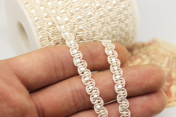 Cream Sewing Trim - Decorative Trim - Braid Sewing Ribbon - Embellishing Supplies - Zig Zag Trim - Decoration Supplies