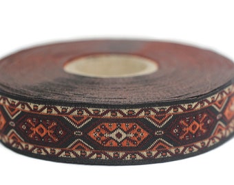 18 mm Multicolor Woven Jacquard ribbons (0.70 inches), jacquard trim, Decorative Craft Ribbon, Sewing trim, embroidered ribbon, 18588