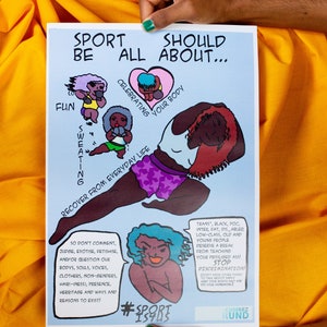 Poster Sport is for EVERYONE A3 Fat Black PoC trans Queer disabled image 1