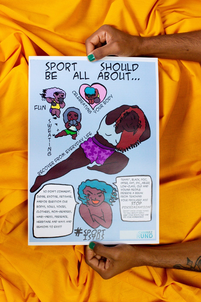 Poster Sport is for EVERYONE A3 Fat Black PoC trans Queer disabled image 1