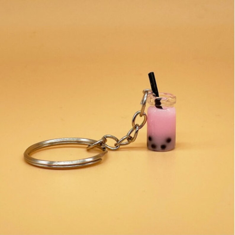 Bubble Tea Charm Pendant Keyrings Keychain Key Ring Chain Etsy UK