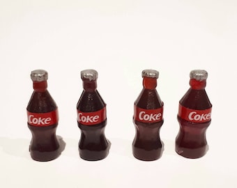 1:12 Scale Dollhouse Miniature – 12 Loose Coke Bottles In A Plastic Crate, Handmade UK