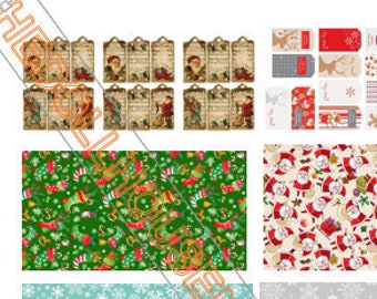 Miniature 1:12, collage of Christmas images, to decorate our dollhouses at Christmas.