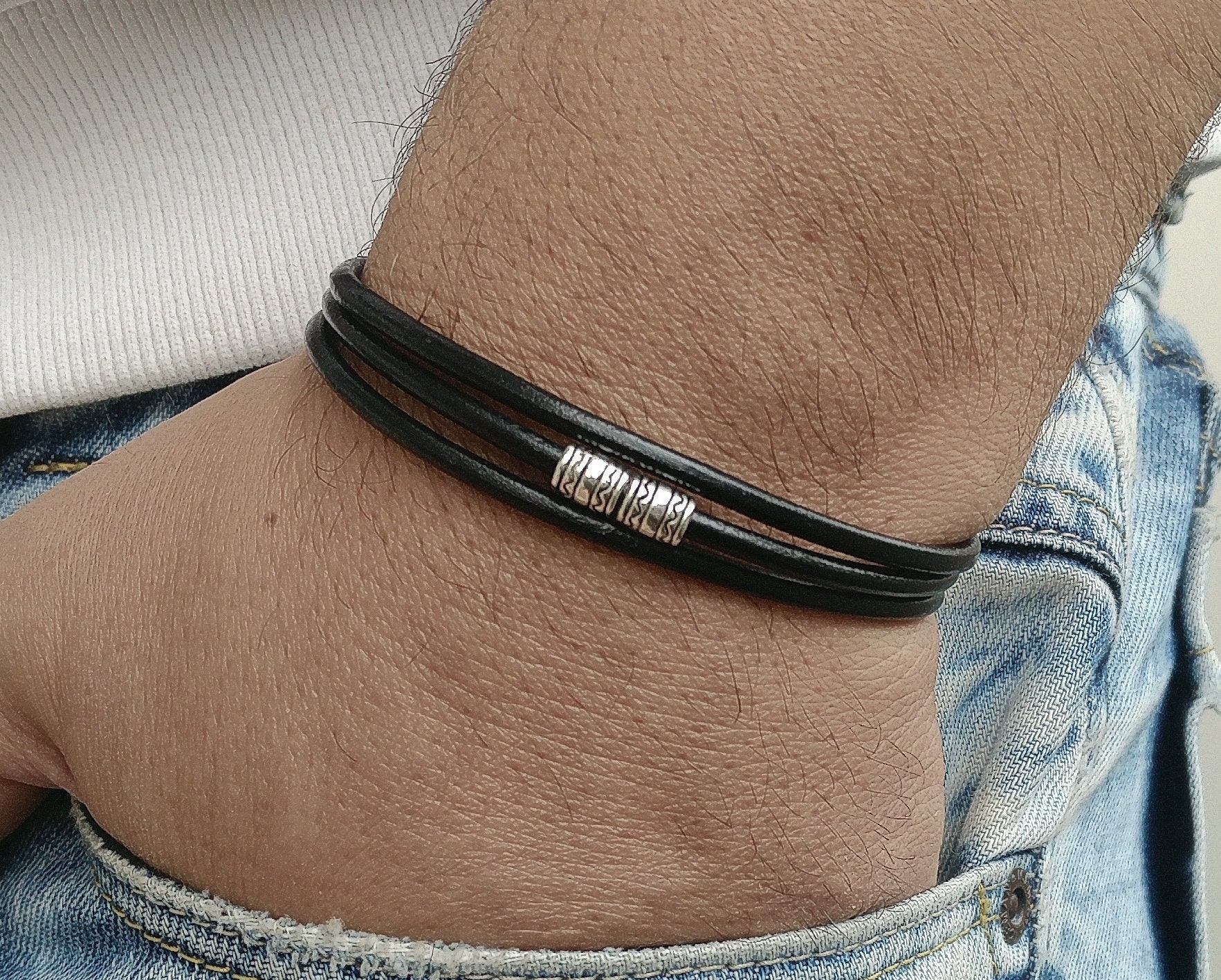 MENS BRACELET Mens Celtic Bracelet Irish Leather Bracelet Mens Etsy