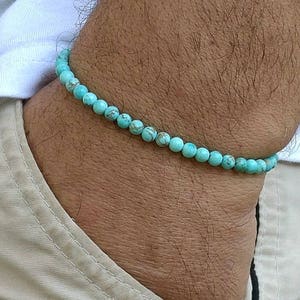 Mens Bracelet Bracelet Perle Homme Men Bracelete Turquoise Beaded Men Bracelet Mens Beaded Bracelet Mens Bracelets Beaded Men 4mm