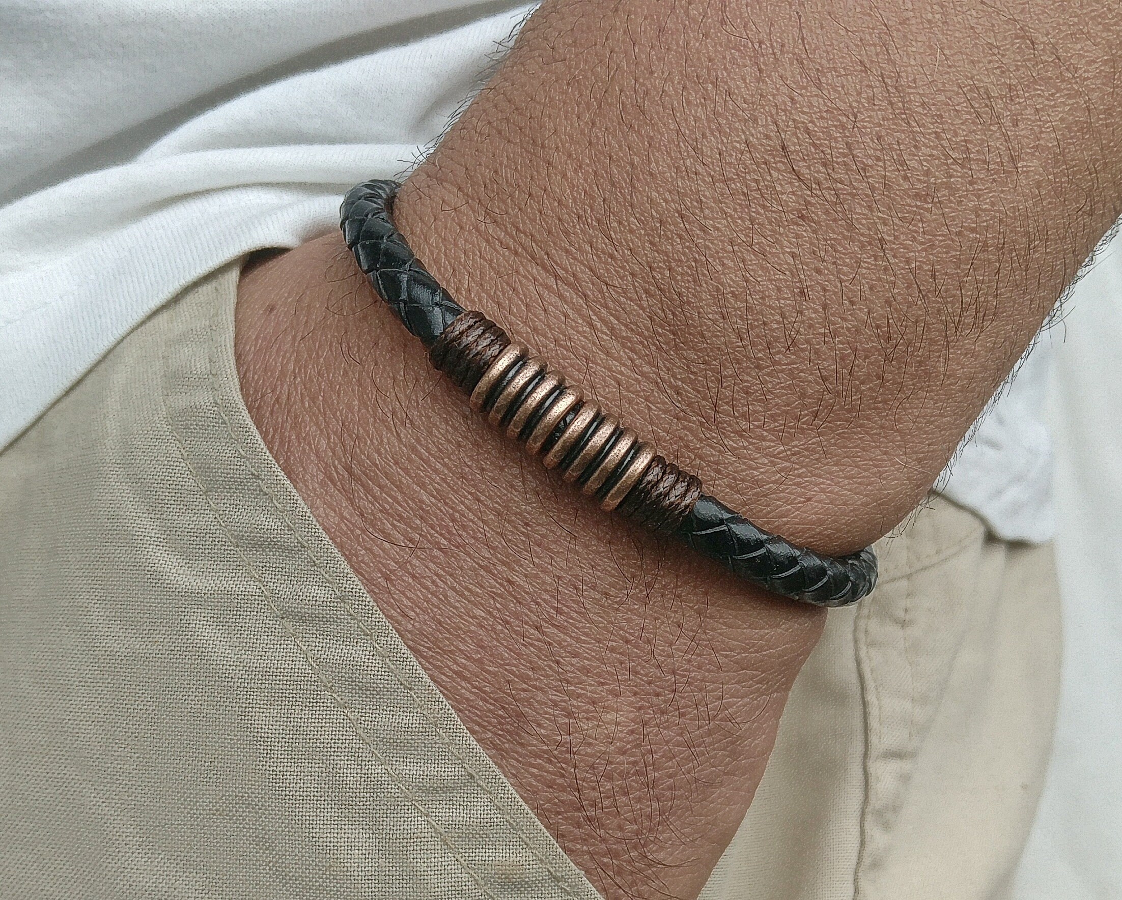 Mens Bracelet Mens Celtic Bracelet Irish Leather Bracelet Mens Etsy