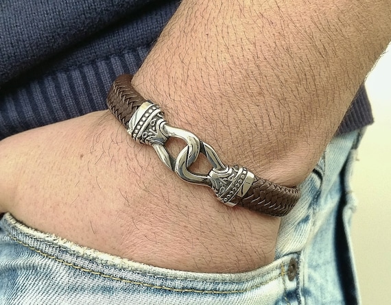 Mens Bracelet Mens Celtic Bracelet Irish Leather Bracelet Mens Leather  Bracelet Celtic Knot Bracelet Cuff Gift for Him, Mens Bracelet -  Canada