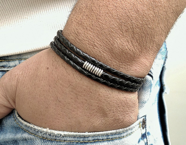 Mens Bracelet Mens Celtic Bracelet Irish Leather Bracelet Mens Etsy