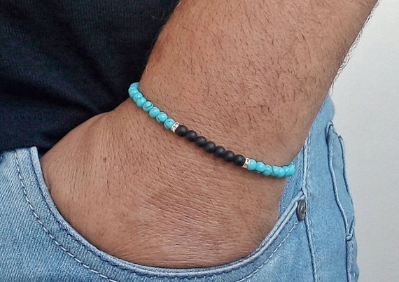 Mens turquoise cheap beaded bracelets
