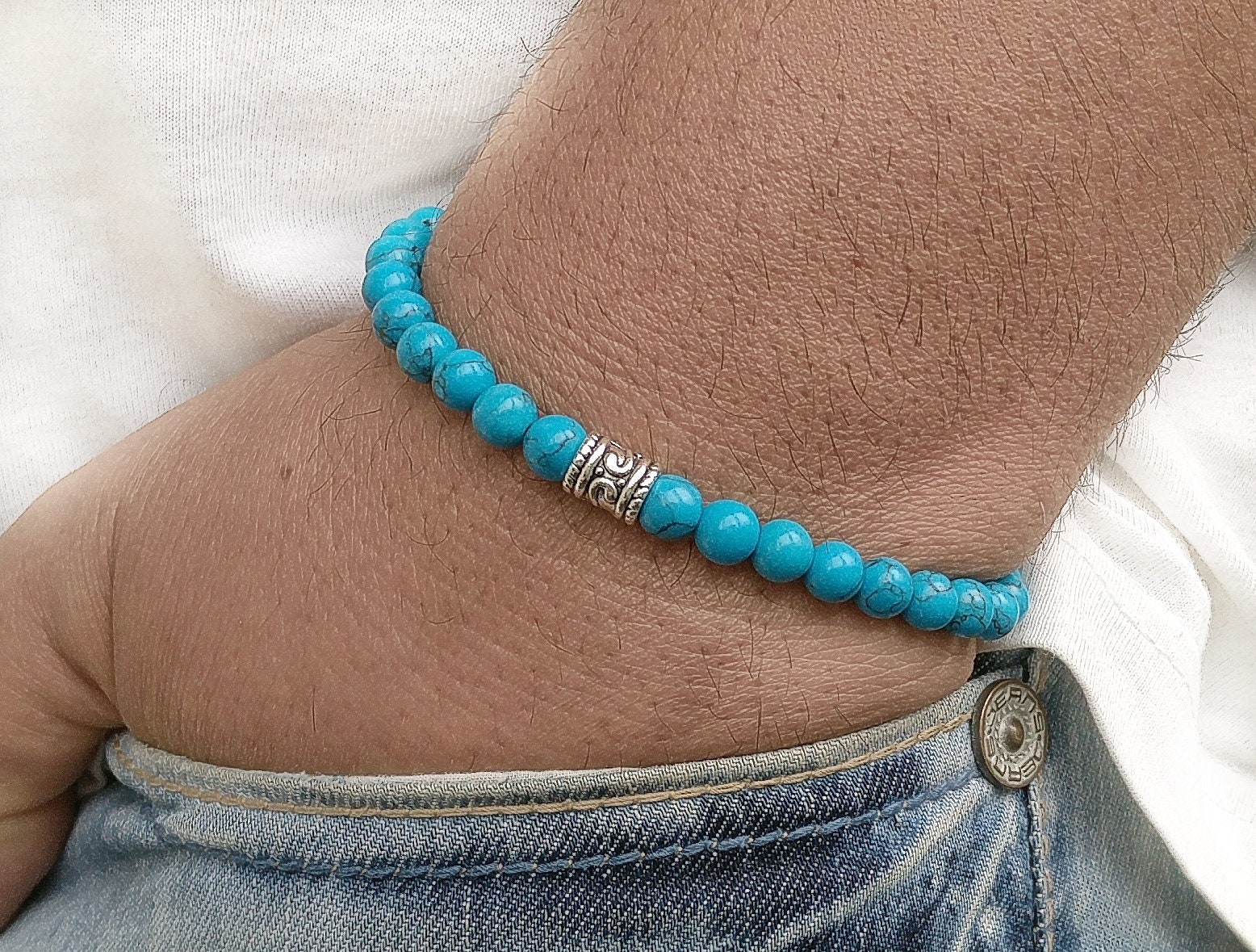 Mens Bracelet TURQUOISE Mens Bracelet Mens Jewelry Yoga Bracelet