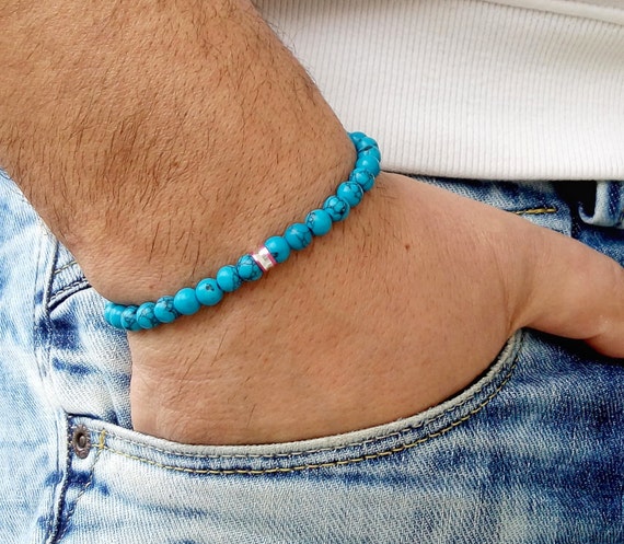 Blue and White Crystals Clay Beads Shamballa Bracelet - Ephori London -  Luxury custom natural stone beaded bracelets