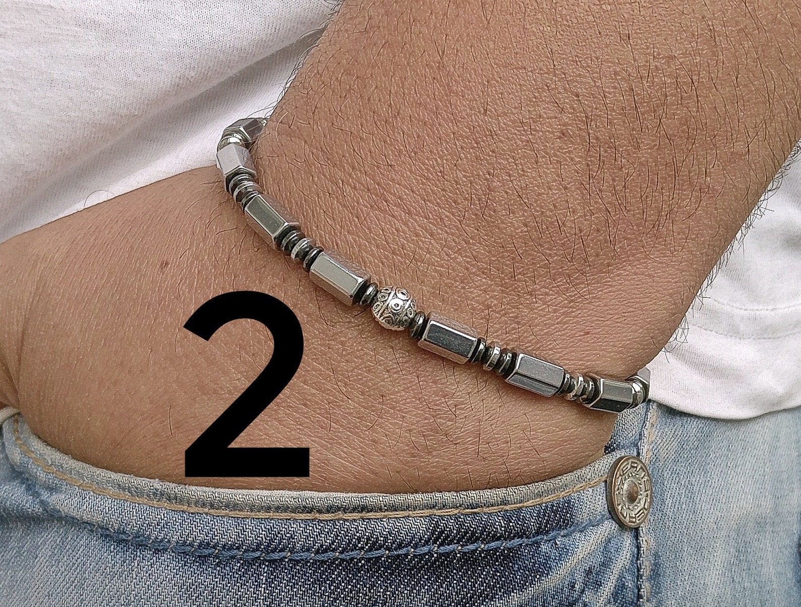 thumbnail image 2 of Hematite Bracelet – Serena Loves 2 of 9