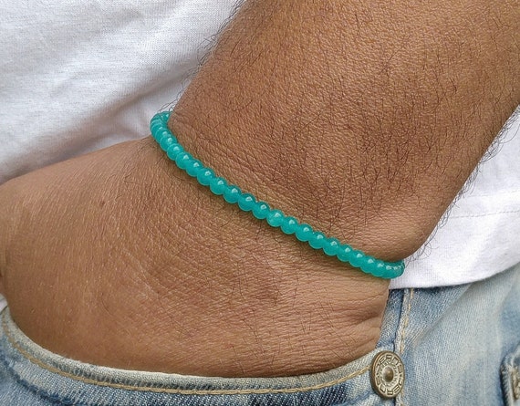 Mens Bracelet Amazonite Bracelet Perle Homme Men Bracelete Etsy