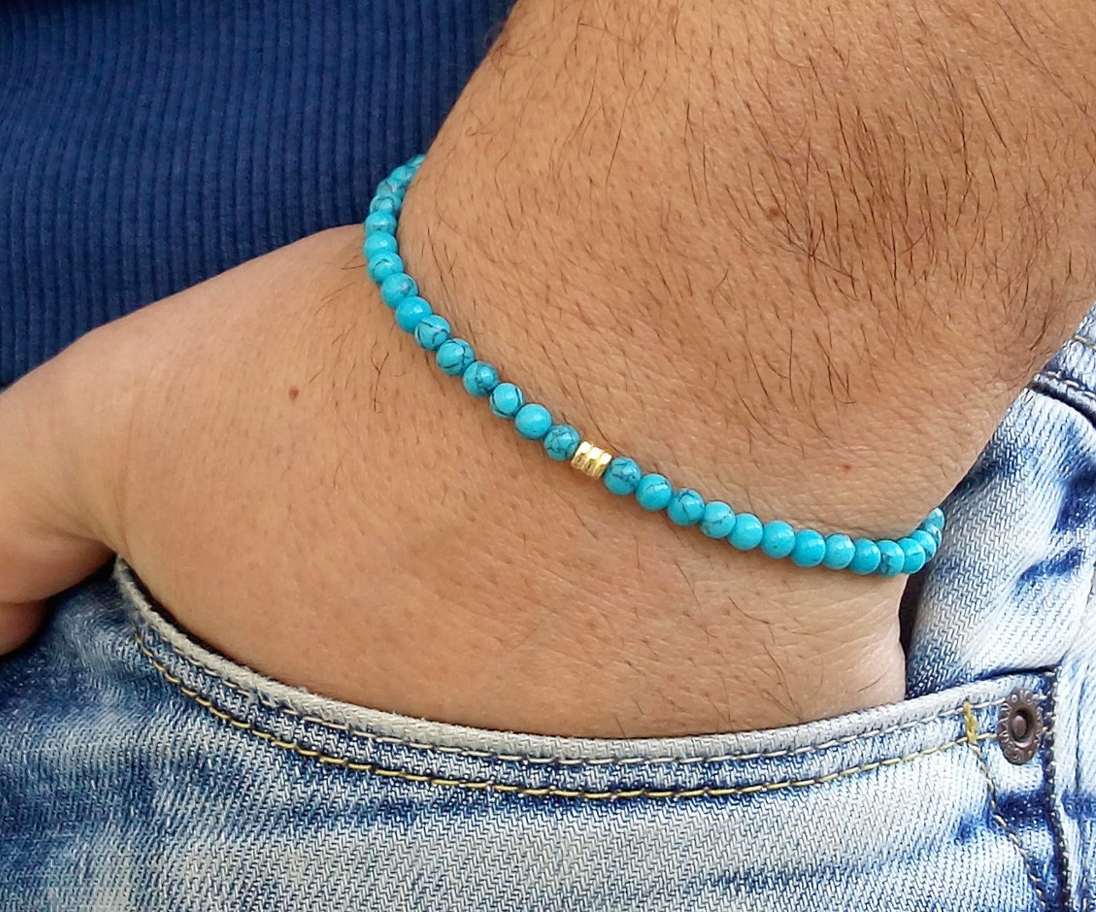 Herren Armband TÜRKIS Armband für Männer Männer Armband Perle Etsy