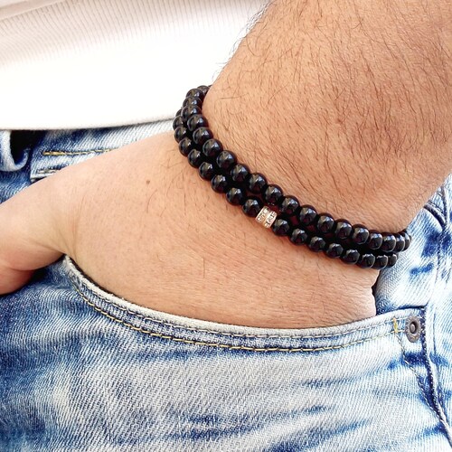 Mens Bracelet ONYX Set Copper Jewelryy Yoga Bracelet Mens - Etsy