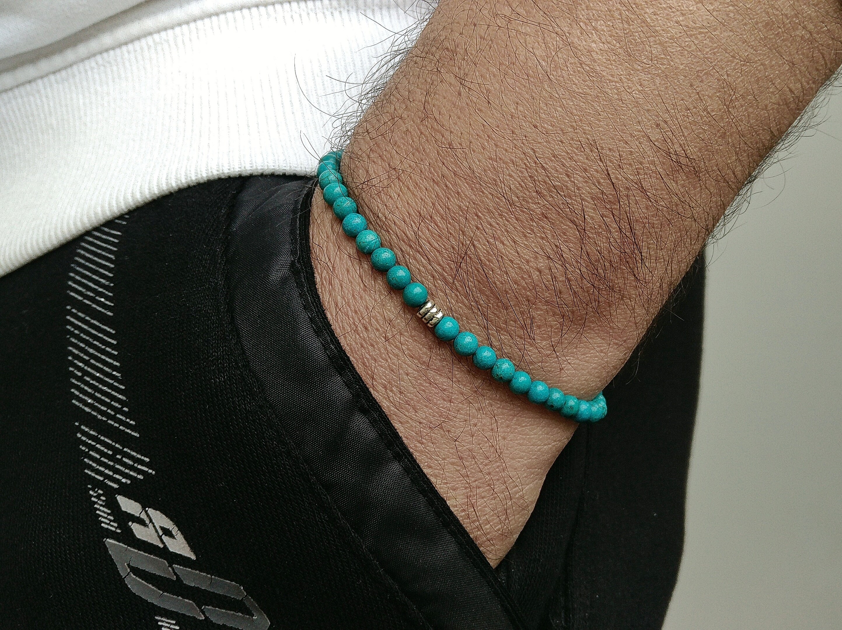Mens Bracelet Bracelet Perle Homme Men Bracelete Green Turquoise
