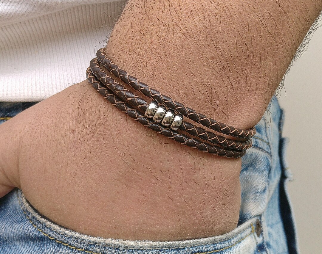 Mens Bracelet Mens Celtic Bracelet Irish Leather Bracelet Mens Etsy