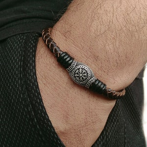 Mens Bracelet Mens Celtic Bracelet Irish Leather Bracelet  Mens Leather Bracelet Viking Bracelet Cuff Gift for him, Mens Bracelet