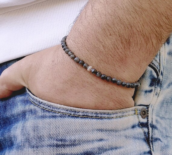 Mens small sale beaded bracelets