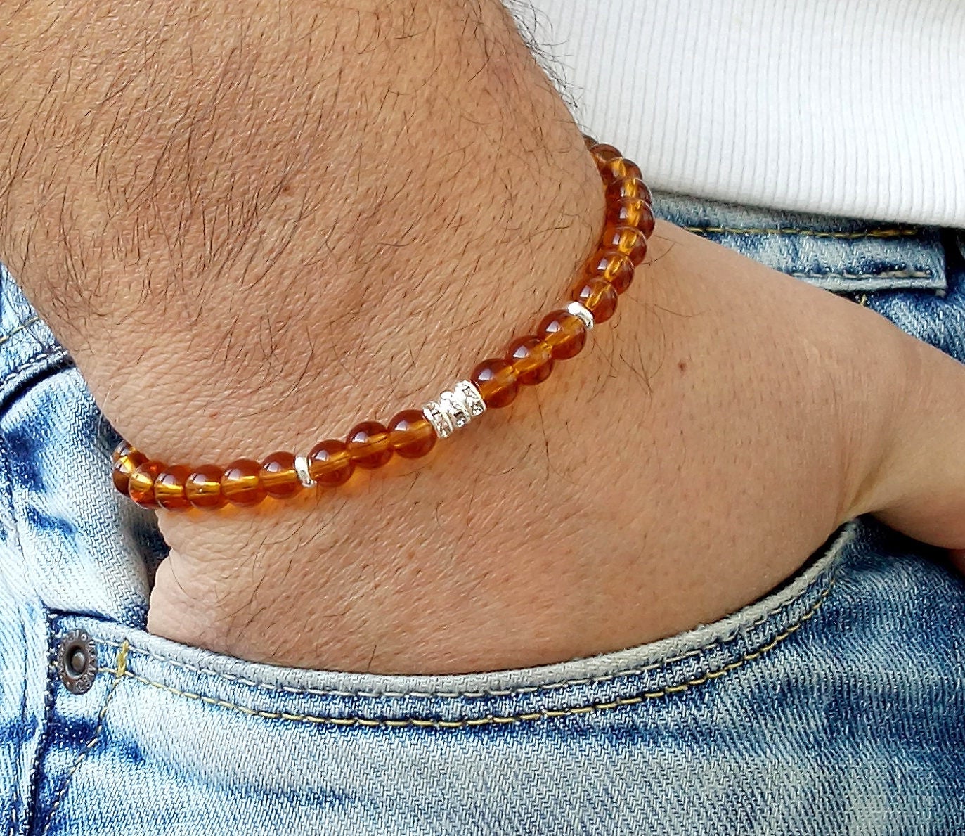 Amber bracelet Natural baltic Amber jewelry Men's amber bracelet gem  pressed | eBay