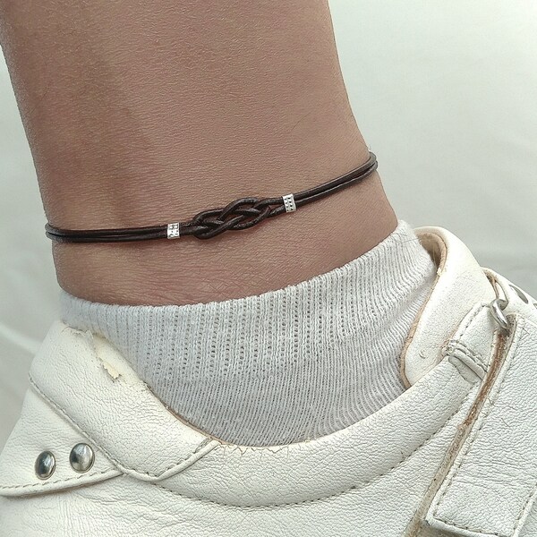 Anklet Black Mens Bracelet Anklet Mens Leather Bracelet Ankle men bracelete Vegan Bracelet Men Bracelet Faux Leather Bracelet Men Leather