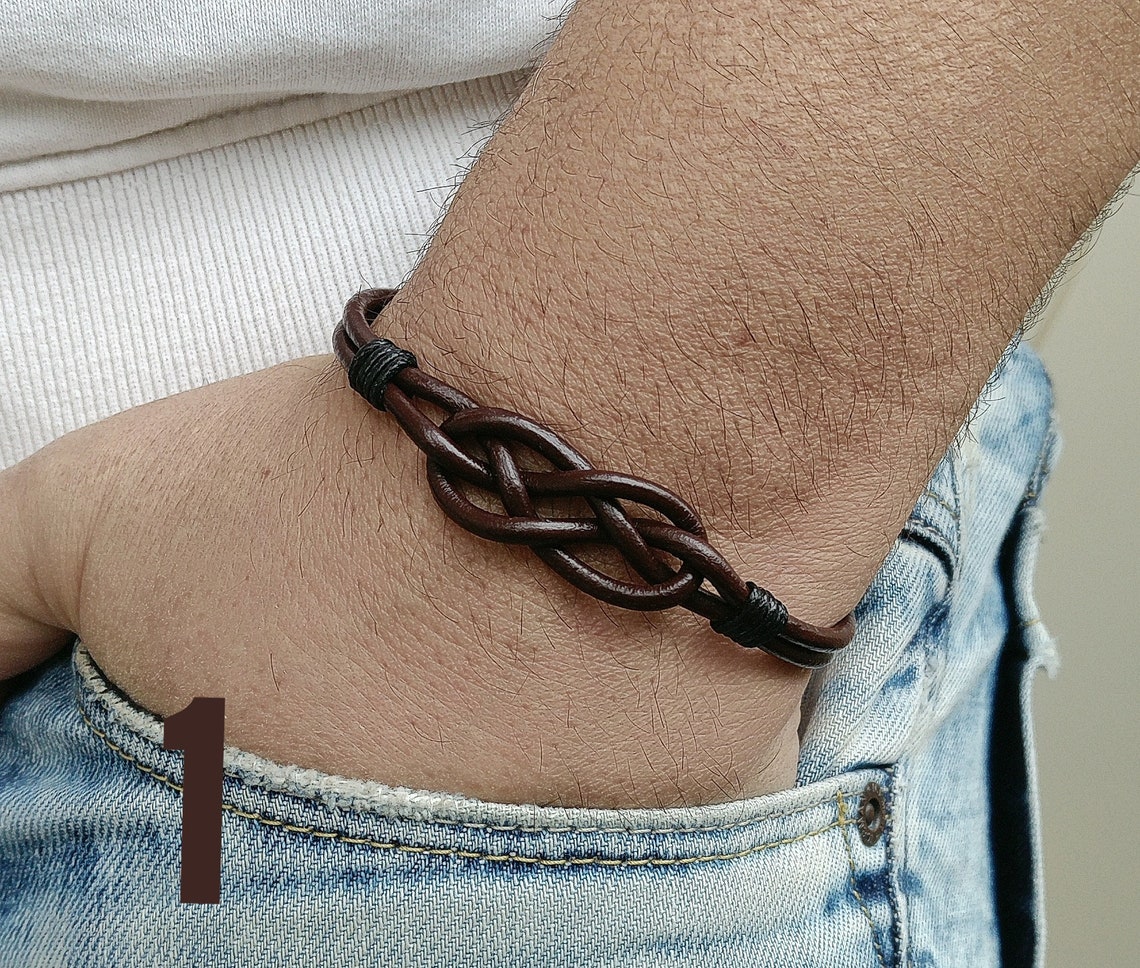 Mens Bracelet Mens Celtic Bracelet Irish Leather Bracelet Mens Etsy