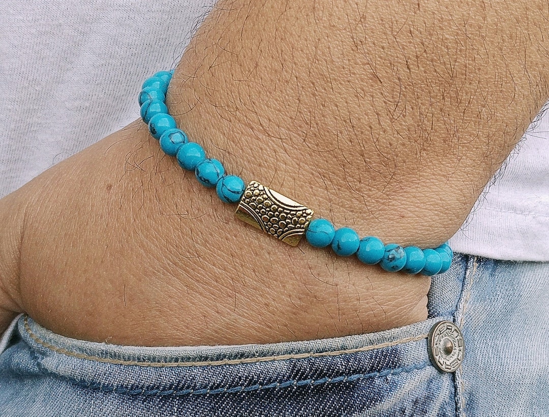 Mens Bracelet TURQUOISE Mens Bracelet Mens Jewelry Yoga Bracelet Mens