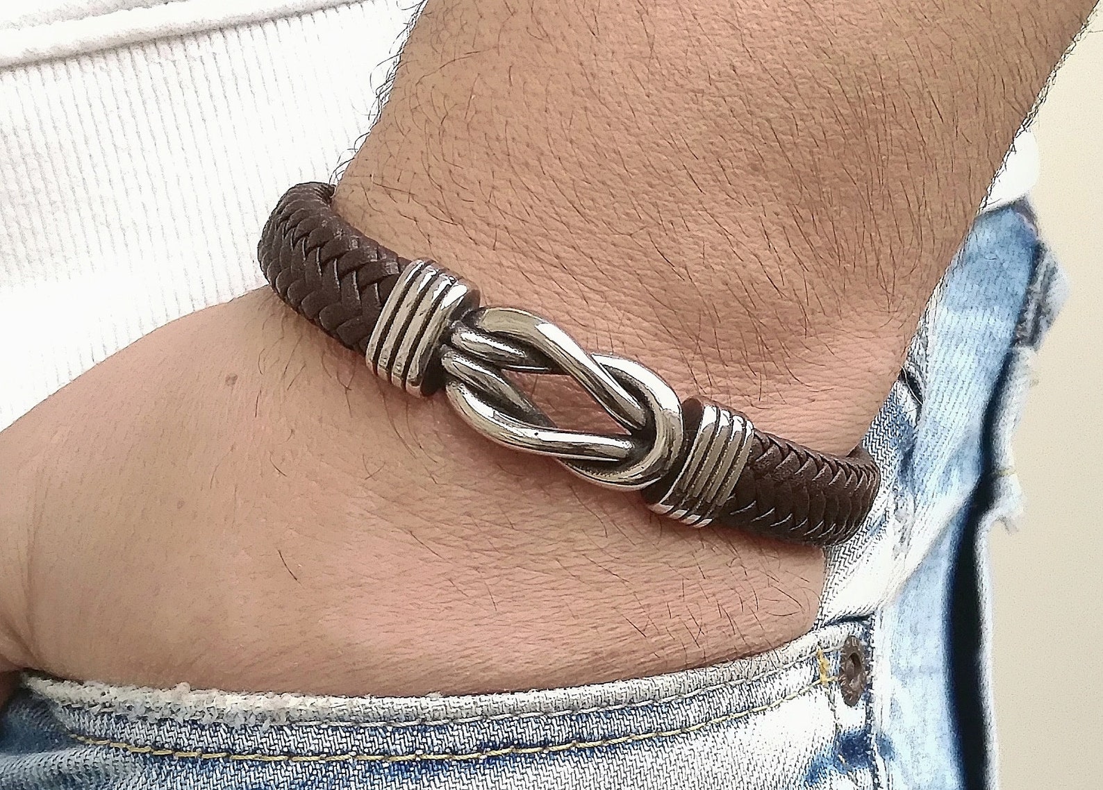 Mens Bracelet Mens Celtic Bracelet Irish Leather Bracelet Mens Etsy