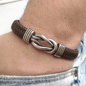 Mens Bracelet Mens Celtic Bracelet Irish Leather Bracelet  Mens Leather Bracelet Celtic Knot Bracelet Cuff Gift for him, Mens Bracelet