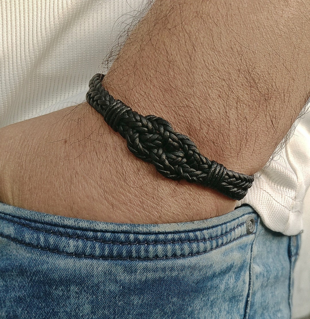 Mens Bracelet Mens Celtic Bracelet Irish Leather Bracelet Etsy