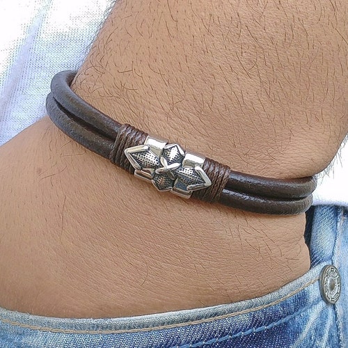 MEN'S BRACELET Mens Celtic Bracelet Irish Leather Bracelet Etsy