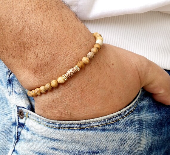 Mens Bracelet JASPER Mens Bracelets Simple Men Bracelet Mens Etsy