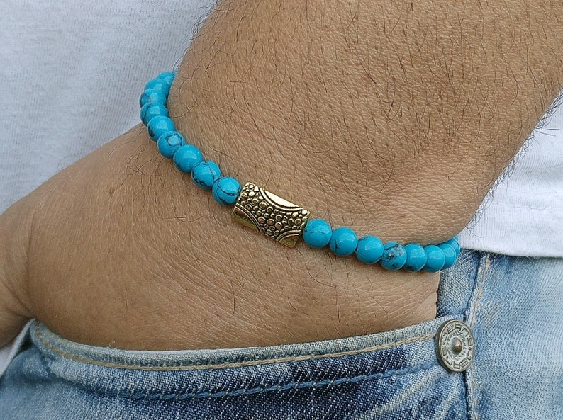 Mens Bracelet TURQUOISE Mens Bracelet Mens Jewelry Yoga | Etsy