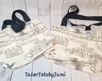Cotton Duck Market Bag, Reusable Shopping Tote
