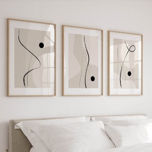Set of 3 Japandi Wall Art, Minimalist Wall Art, Neutral Posters and Prints, 3 Piece Triptych Wall Art, Abstract Wall Art, Modern Art