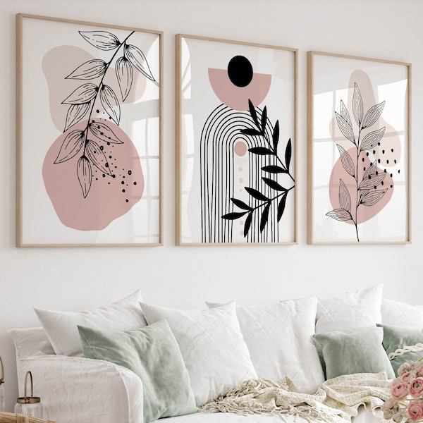 3 Piece Wall Art Pink - Etsy