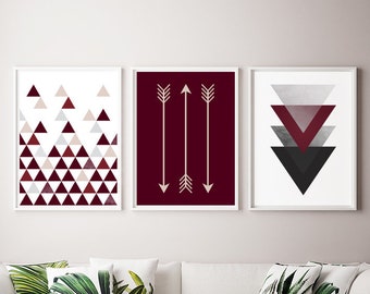Burgundy Wall Art Etsy