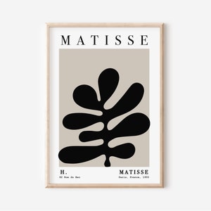 Lot de 3 estampes Matisse, oeuvre d'art murale moderne du milieu du siècle, art mural triptyque neutre, ensemble d'affiches d'exposition, 3 pièces art abstrait déco d'appartement image 6