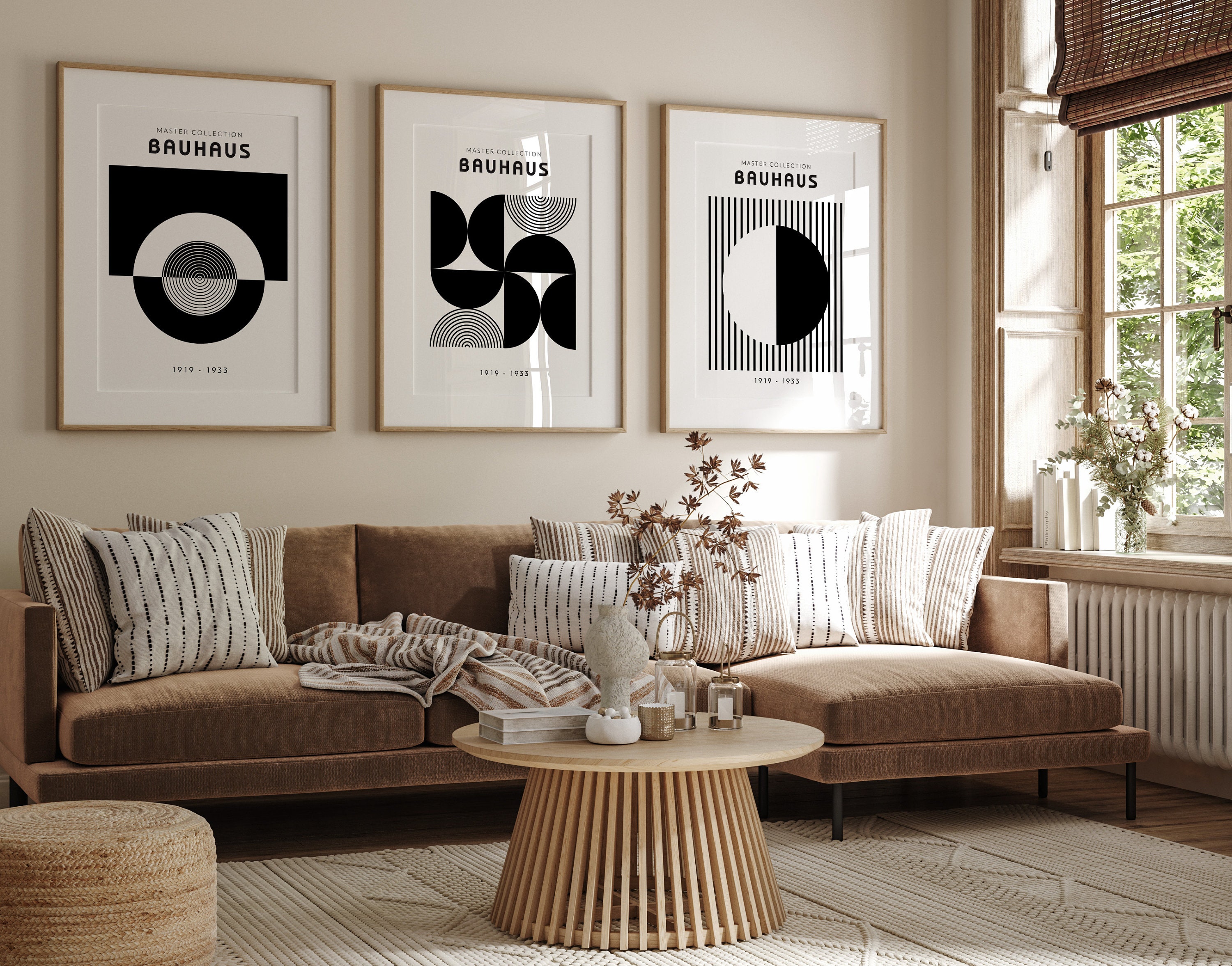 Bauhaus Poster Set, Set of 3 Mid Century Modern Prints in Black and ...