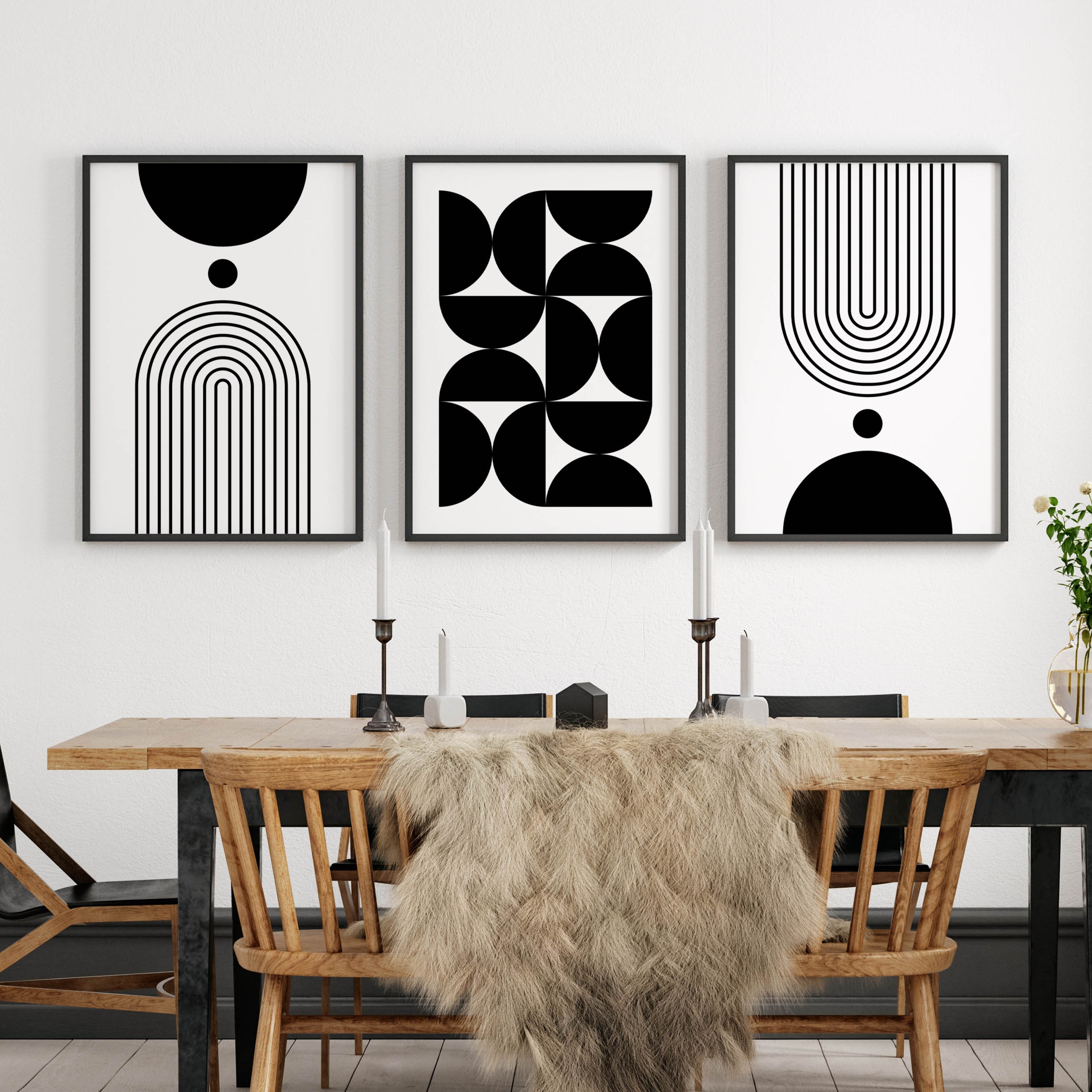Amazon.com: Framed Black and White Wall Art Canvas Set Mid