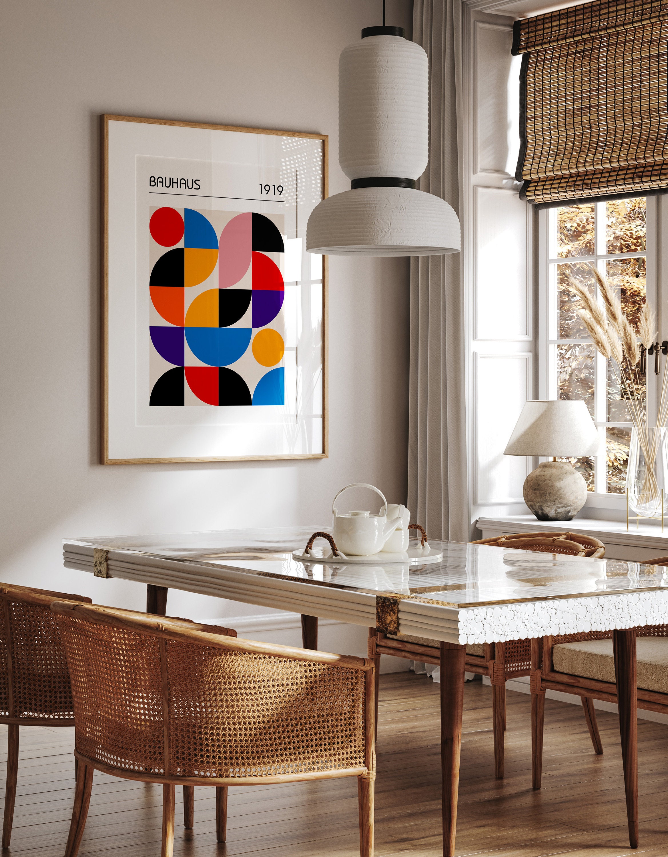 Set of 3 Bauhaus Posters, Mid Century Modern 3 Piece Wall Art ...