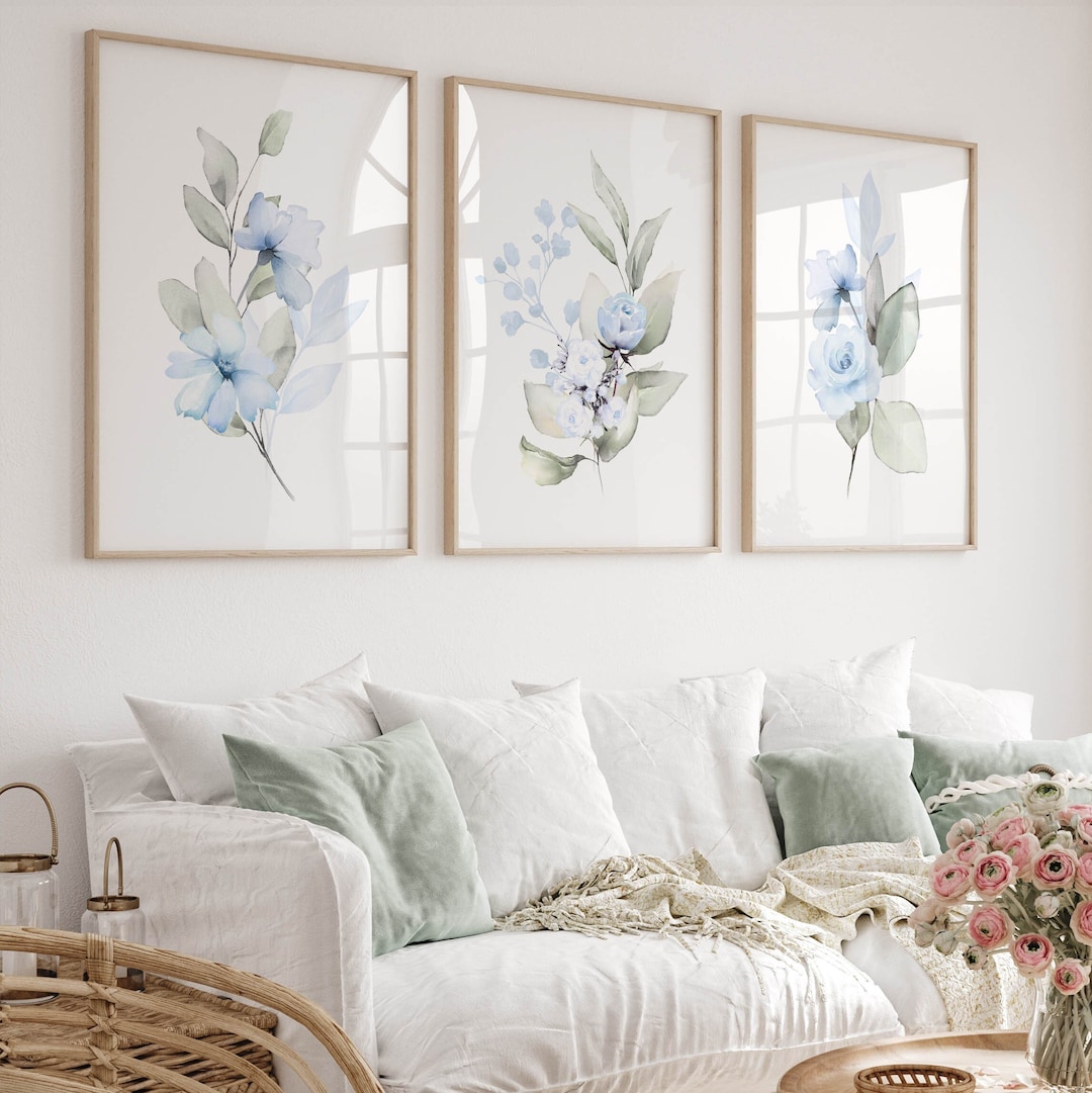 Floral Art Design Set of 3 Prints Modern Wall Art Modern Artwork