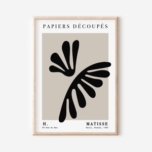 Lot de 3 estampes Matisse, oeuvre d'art murale moderne du milieu du siècle, art mural triptyque neutre, ensemble d'affiches d'exposition, 3 pièces art abstrait déco d'appartement image 7