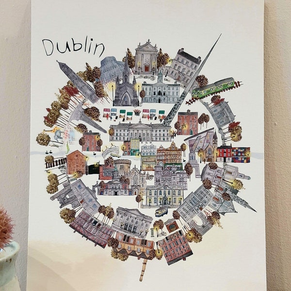 Dublin City A4 Fine Art Print