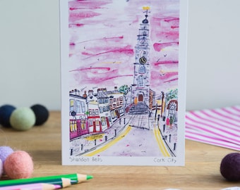 Shandon Bells, Cork City, Greeting Card