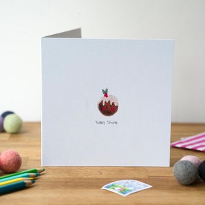 Nollaig Shona, biglietto d'auguri con piccolo budino